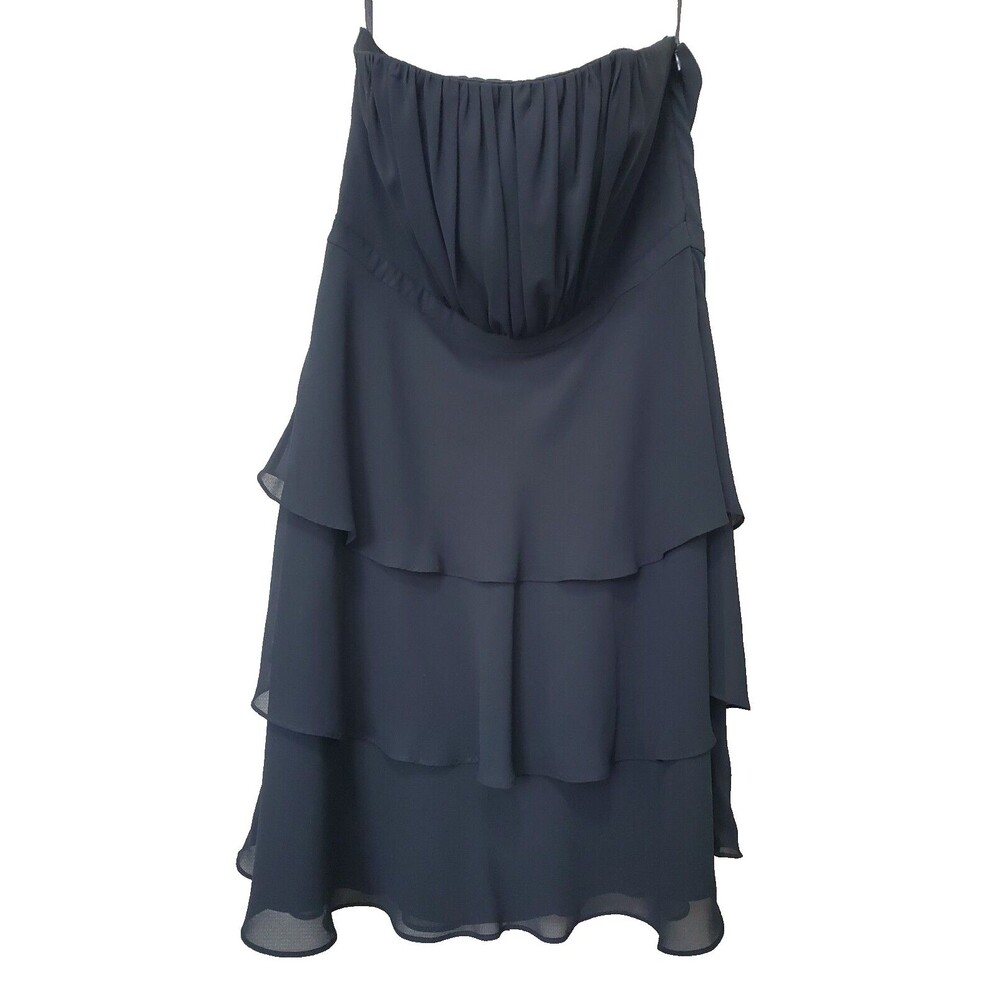 White House Black Market Strapless Tiered Fit & Flare Chiffon Dress Size 10 NWT